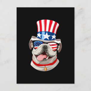 Postal Gorra de bandera estadounidense Bulldog inglés 4 d