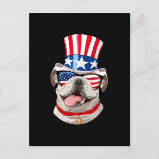 Postal Gorra de bandera estadounidense Bulldog inglés 4 d