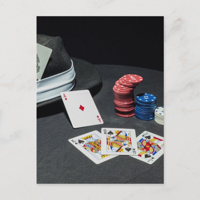 Postal Gorra de cartas de póker (Anverso)