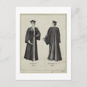 Postal Gorra de mujer de graduación de vintage + negro de