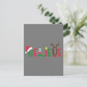 Postal Gorra de Papá Noel cree que los Navidades de copos