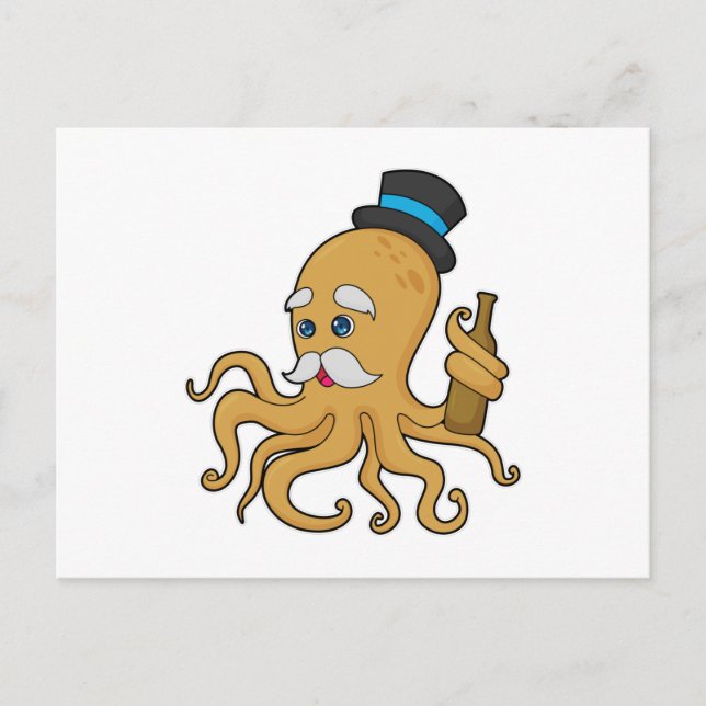 Postal Gorra Octopus Gentleman (Anverso)
