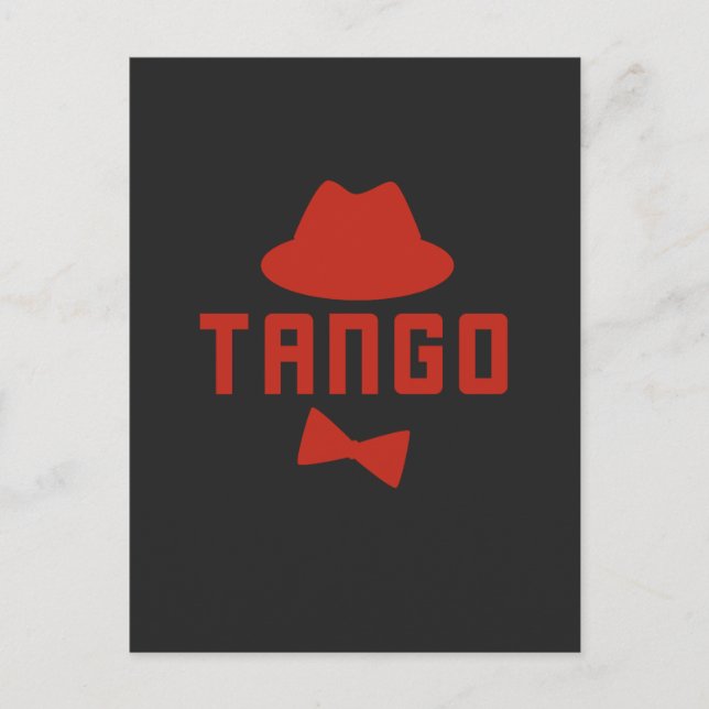Postal Gorra y Bowtie del Tango Rojo Argentino (Anverso)