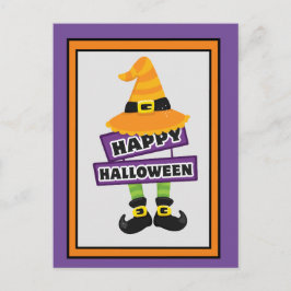 Postal Gorra y pies de bruja de Halloween