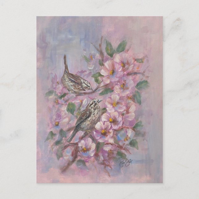 Postal Gorrión Cantor (Anverso)