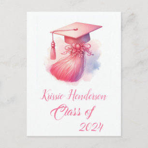 Postal Gorrito de graduación pastel elegante moderno