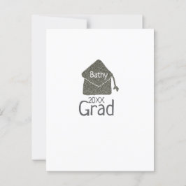 Postal Gorrito de graduación plateado brillo agregar nomb
