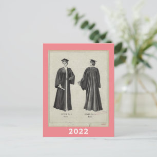 Postal Gorrito y toga de graduación vintage para mujer 20