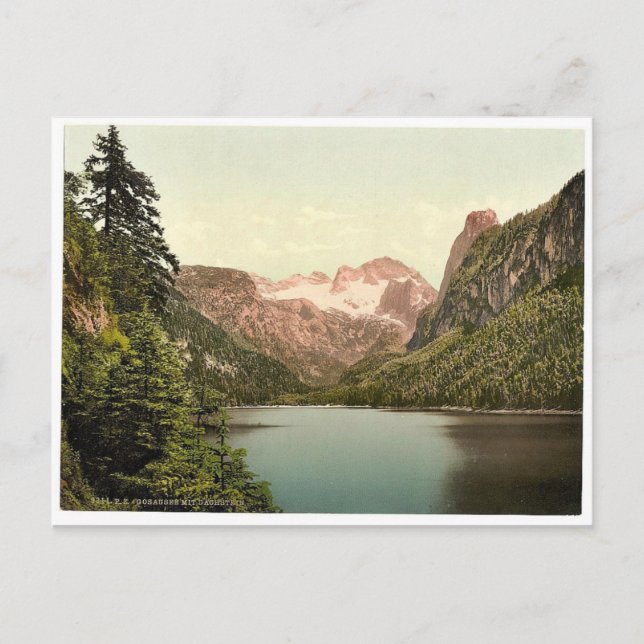 Postal Gosausee y Dachstein, Alta Austria, Austro-Hung (Anverso)