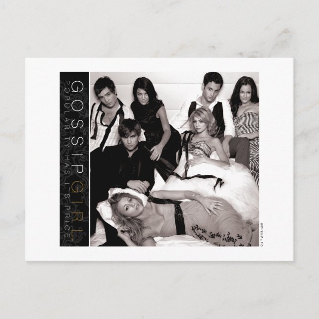 Postal Gossip Chica Black and White Group Graphic (Anverso)
