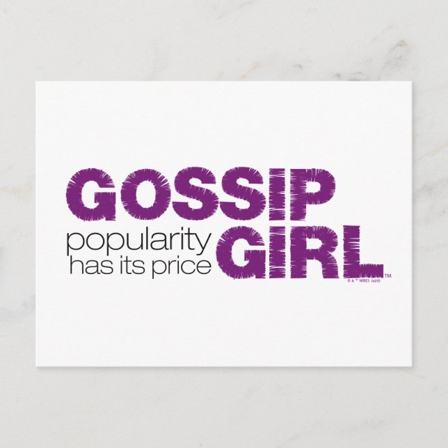 Postal Gossip Chica - La popularidad tiene su precio (Anverso)
