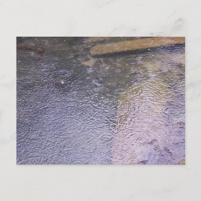 Postal Gotas de lluvia en un charco (Anverso)