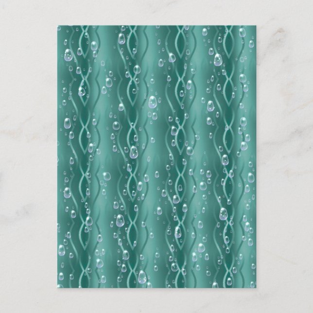 Postal Gotas de lluvia Metalizado verdes (Anverso)