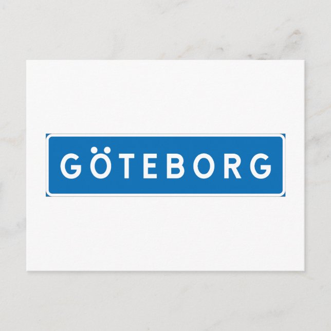 Postal Gotemburgo, señal sueca de tráfico (Anverso)