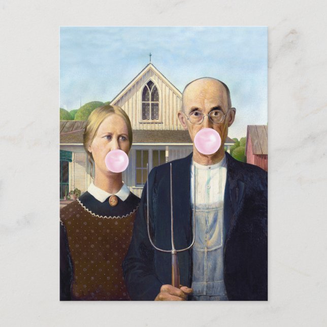 Postal Gothic Americano Grant Wood    (Anverso)