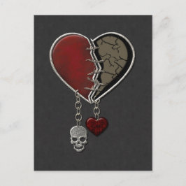 Postal Gothic Heart with Skull