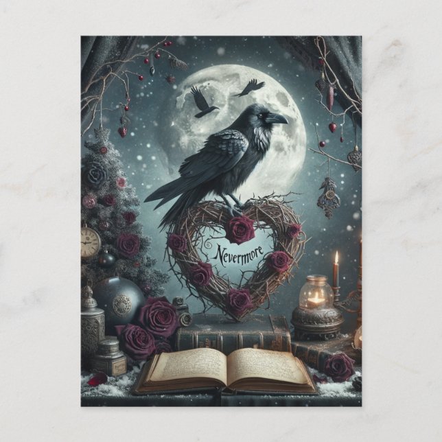 Postal Gothic Nevermore Raven (Anverso)