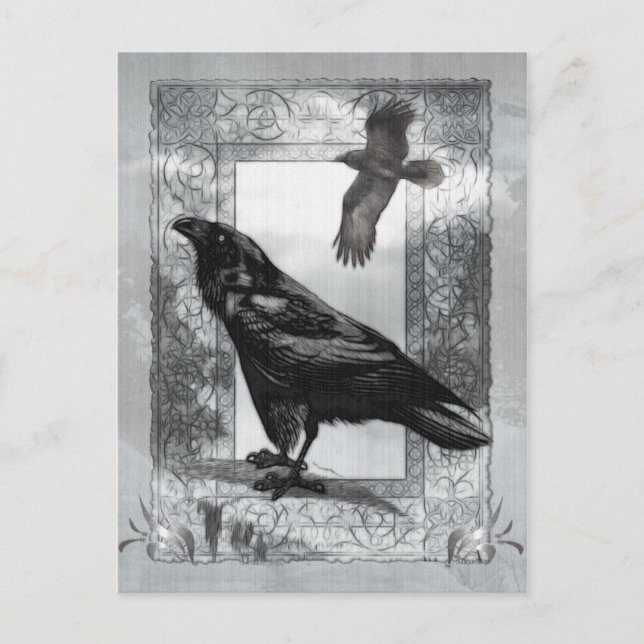Postal Gothic Victorian Raven Fantasy Art (Anverso)