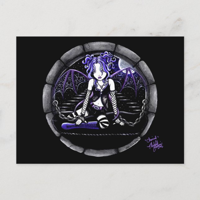 Postal gótica de arte de hadas con "encadenamiento (Anverso)