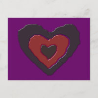 Postal gótica de corazón de amor de fusión