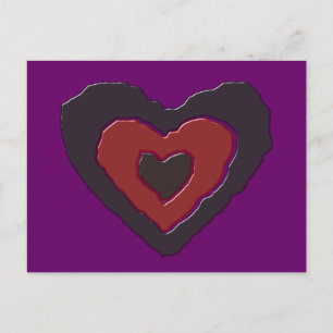 Postal gótica de corazón de amor de fusión