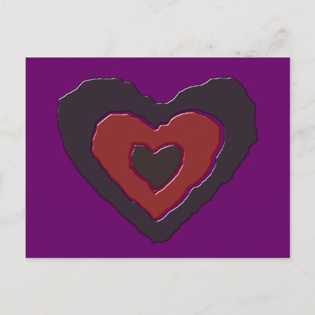 Postal gótica de corazón de amor de fusión (Anverso)
