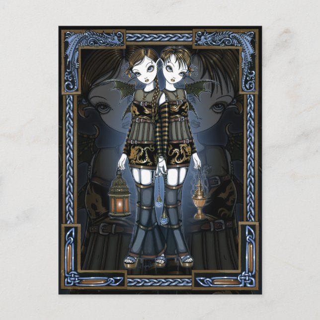 Postal Gótica gótica de Siena y Celeste, gótica gótica gó (Anverso)