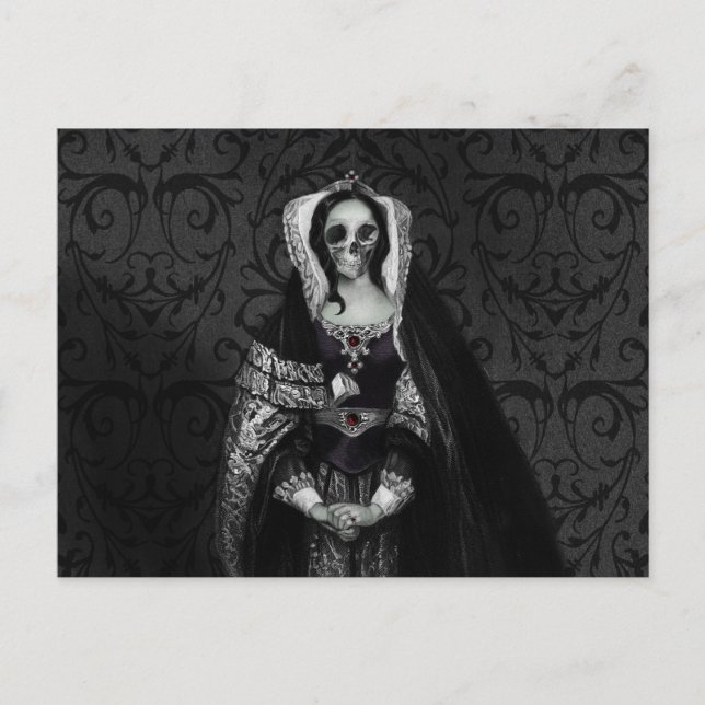 Postal Gótica Skull Lady (Anverso)