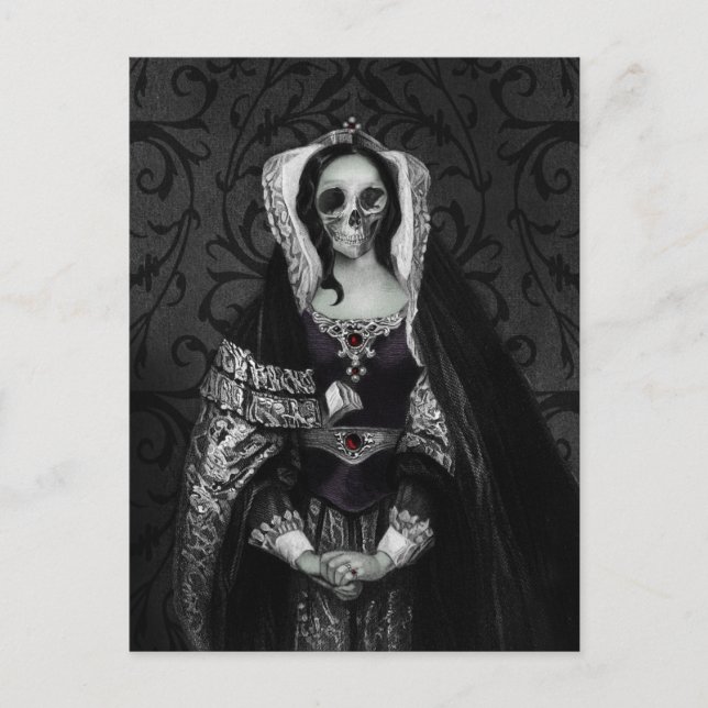 Postal Gótica Skull Lady (Anverso)