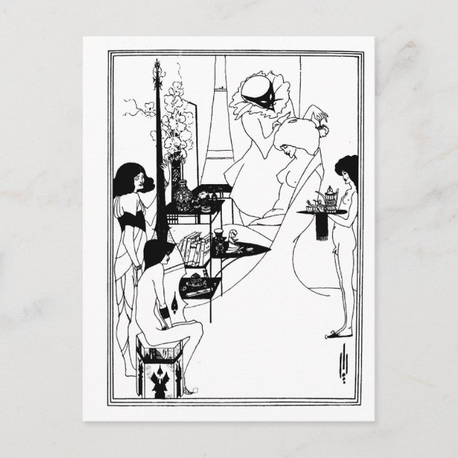 Postal Gótico blanco y negro arte gótico nouveau Salome (Anverso)