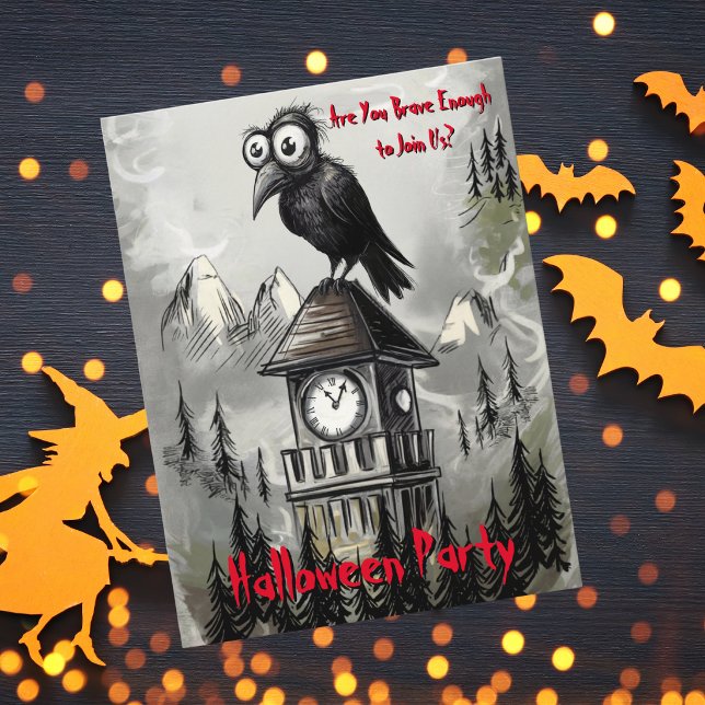 Postal Gótico Caprichoso Cuervo Divertido Halloween Embru (Subido por el creador)