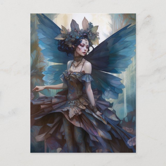 Postal Gótico Dark Fairy Chica Fantasy Art (Anverso)