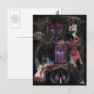 Postal Gótico de medios mixtos perdido en carretera horro