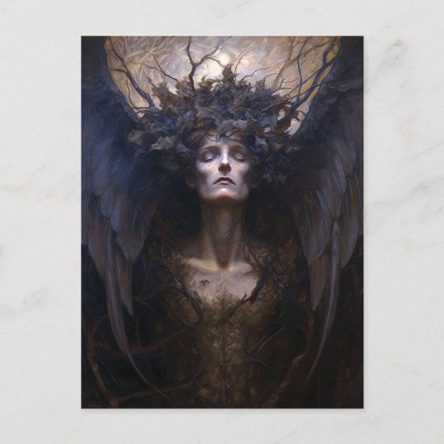Postal Gótico gótico oscuro ángel arte de fantasía (Anverso)