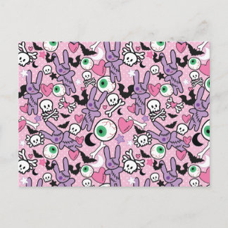 Postal Gótico Pastel Rockabilly Spooky Bunny