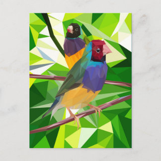 Postal Gouldian Finch Duo