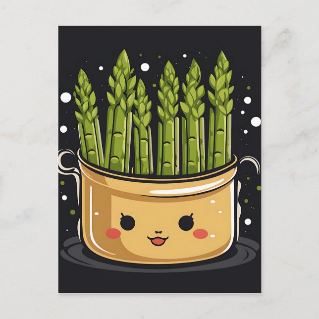 Postal Gourmet Asparagus Cute (Anverso)