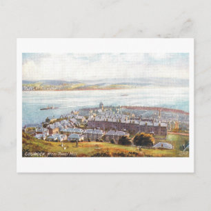 Postal Gourock antiguo desde Tower Hill, Escocia
