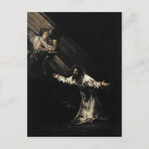 Postal Goya, Cristo en el Monte de los Olivos Aceite de 1