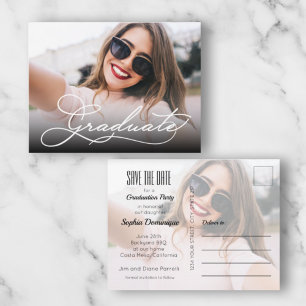 Postal Grabación blanca GRADUATE Photo Save the Date