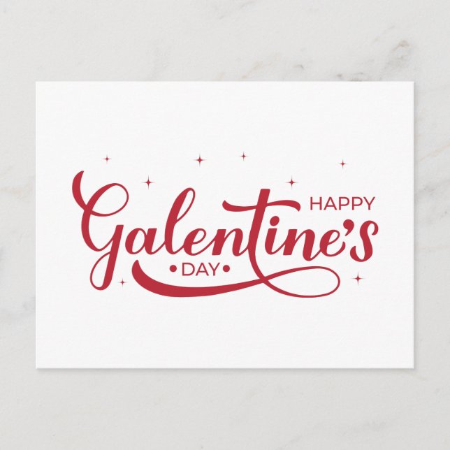 Postal Grabación de caligrafía del Día de Galentine Feliz (Anverso)
