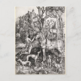 Postal Grabación de Saint Eustace por Albrecht Durer