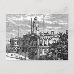Postal Grabado de época en el ayuntamiento de Nueva York 