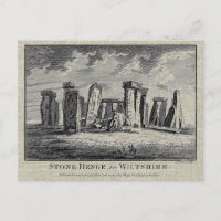 Grabado de piedra de madera de Stonehenge antiguo