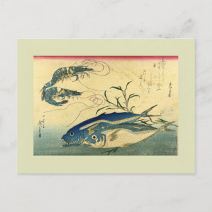 Postal Grabado en madera japonés