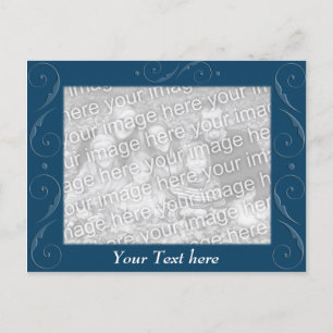Postal Grabado en relieve azul