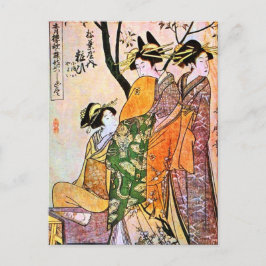 Postal Grabado japonés 3Geisha 1911