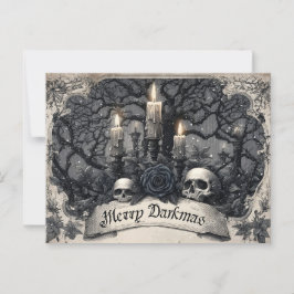 Postal Grabado vintage de una escena de Navidades góticos