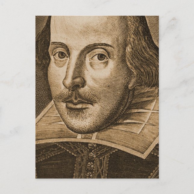 Postal Grabados Shakespeare Droeshout (Anverso)