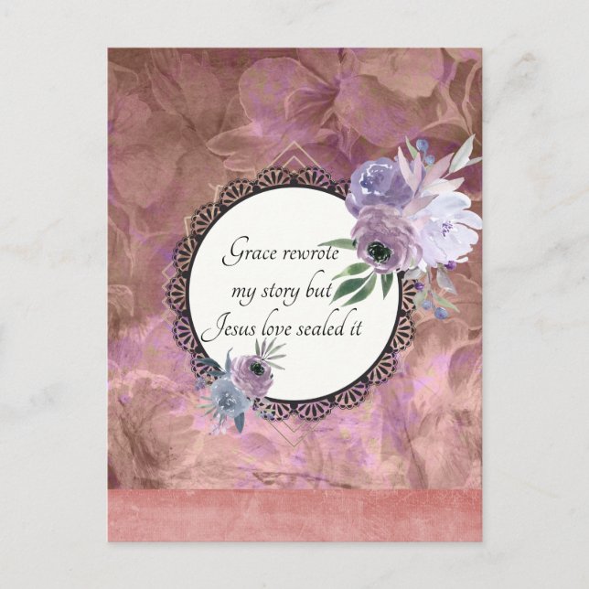 Postal Grace reescribió mi historia Floral Tropica Postca (Anverso)